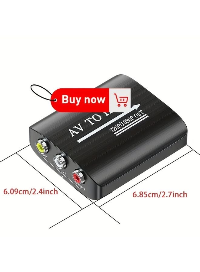 محول AV الأسود إلى HD محول RCA إلى HDTV للتلفزيون والكمبيوتر الشخصي وPS3 وجهاز الاستقبال STB وXbox ومشغلات VHS وVCR وDVD - Image 2
